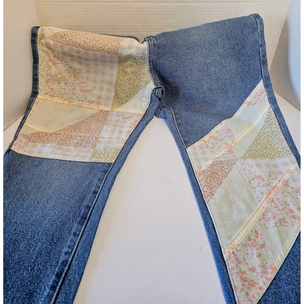 BP High‎ Rise Straight Leg Jeans SZ 28 Patchwork Denim Y2K Inspired